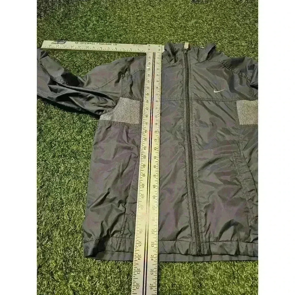 Vintage Y2K Nike 3 Lined Windbreaker Youth Sz 12 Swoosh Gray - Picture 5 of 6